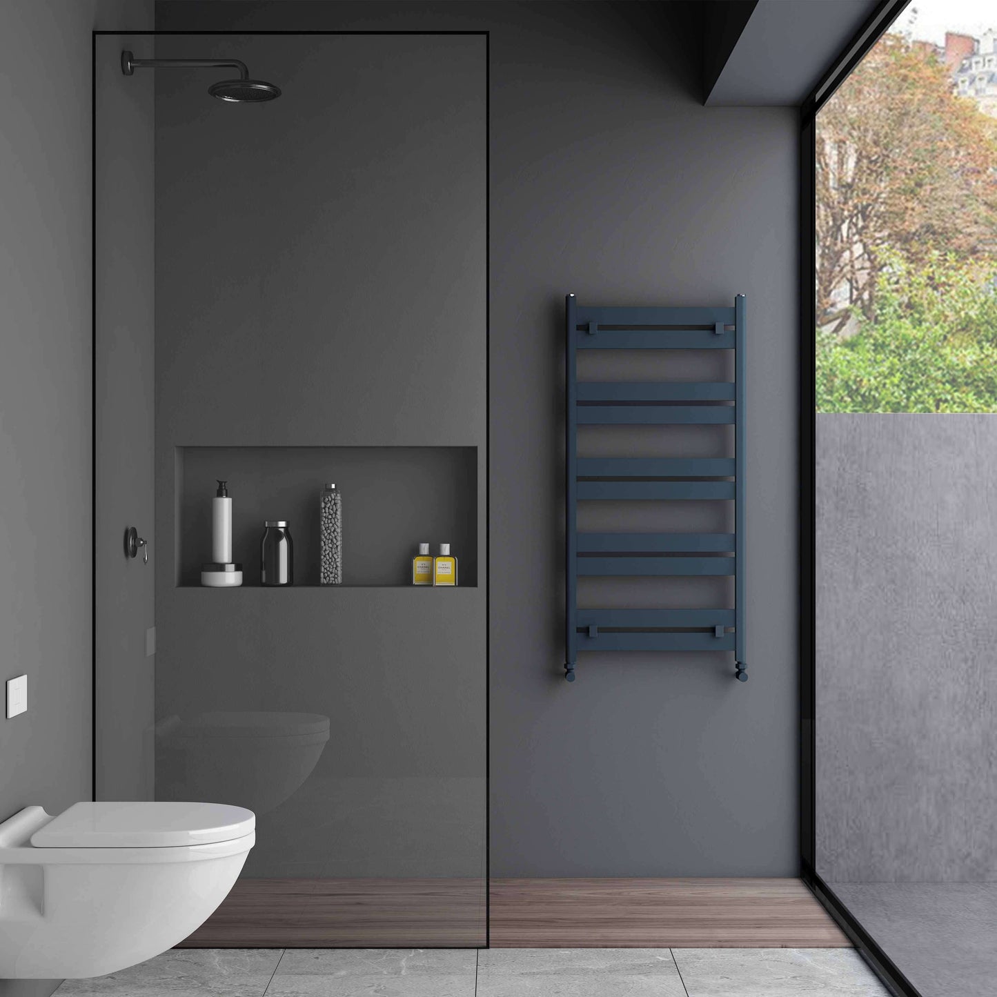 Portasciugamani Carisa in Alluminio Linea Design Moderno Antracite 