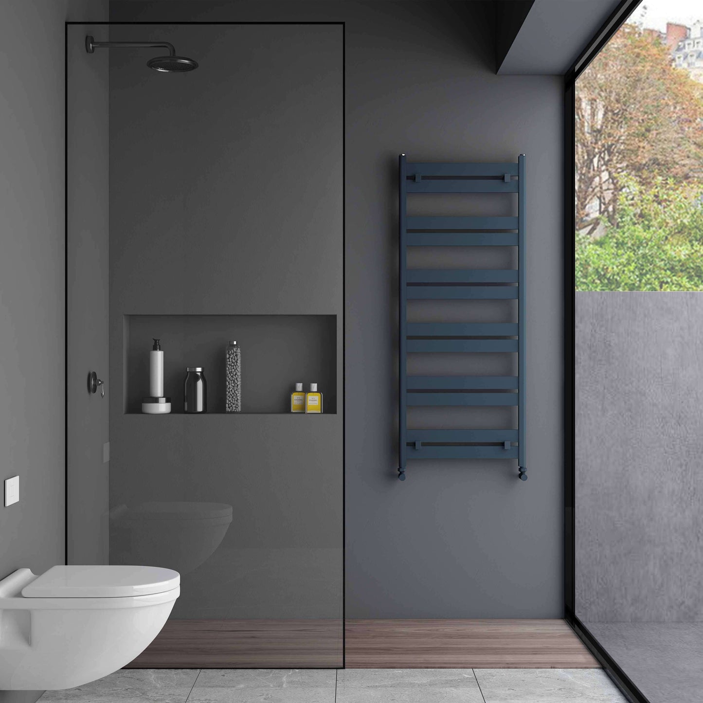 Portasciugamani Carisa in Alluminio Linea Design Moderno Antracite 