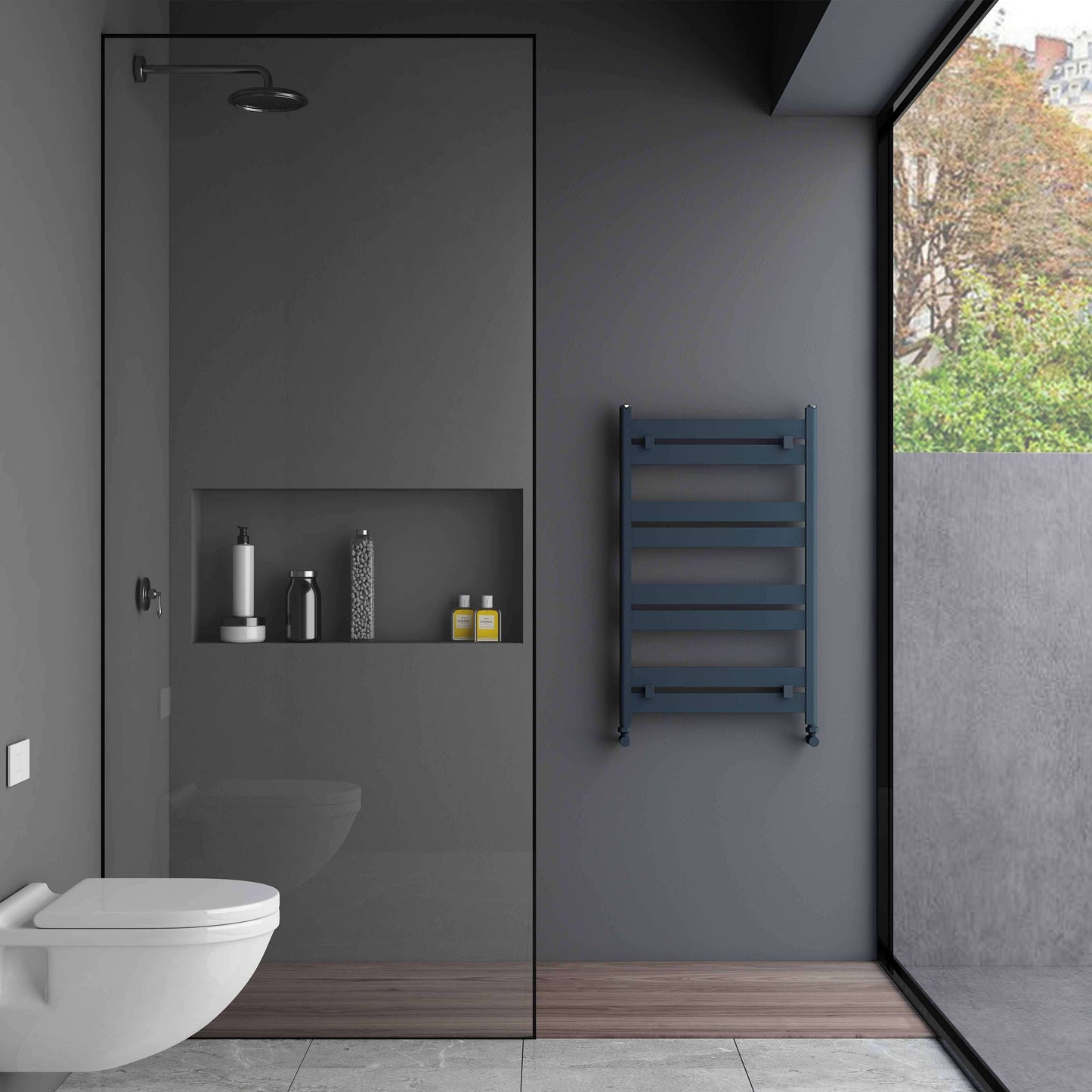Portasciugamani Carisa in Alluminio Linea Design Moderno Antracite 