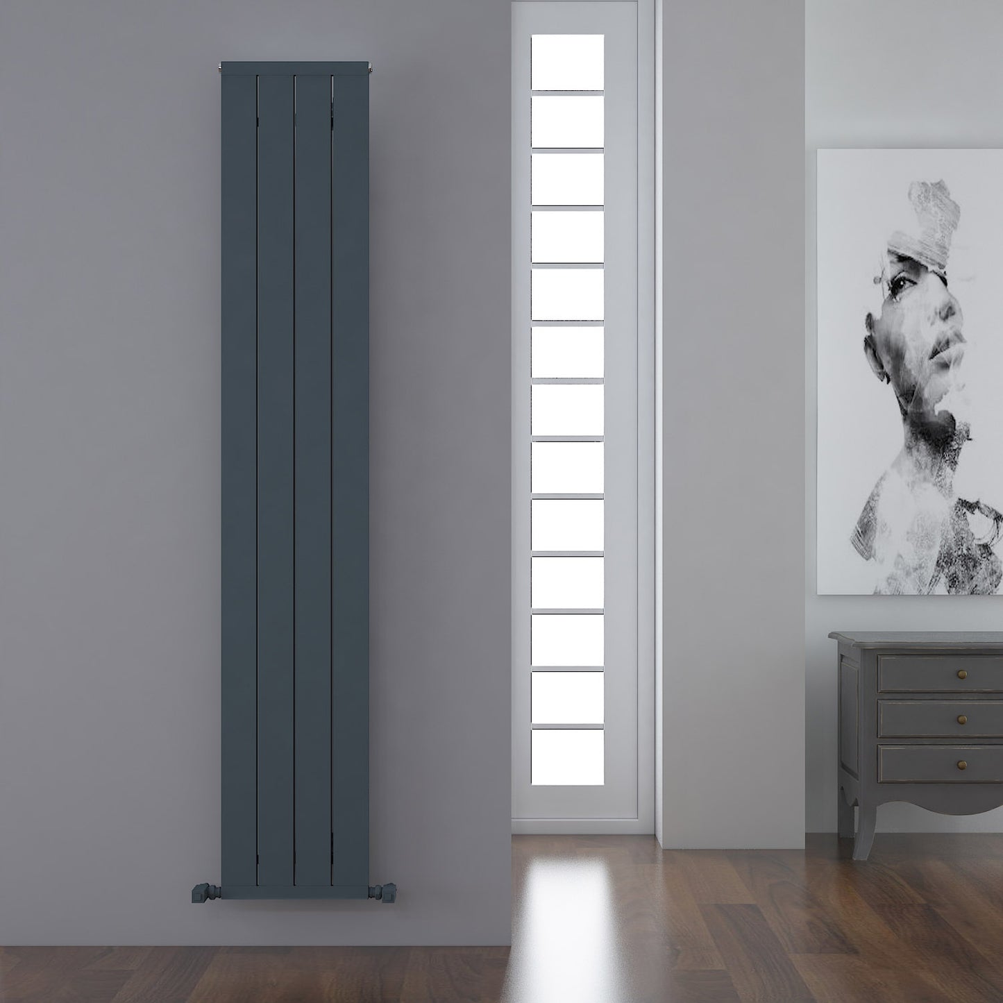 Carisa Mack Termoarredo Verticale in Alluminio Design Moderno Antracite 