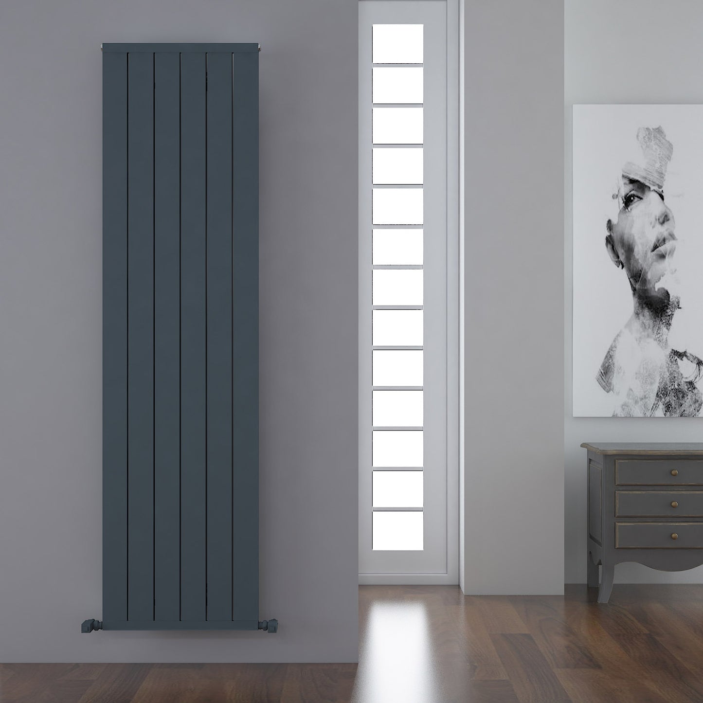 Carisa Mack Termoarredo Verticale in Alluminio Design Moderno Antracite 