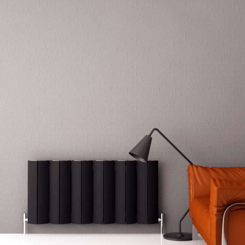 Carisa Nixie Termoarredo Orizzontale in Alluminio Design Moderno Nero 