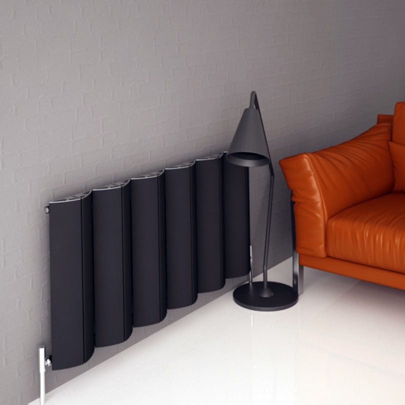 Carisa Nixie Termoarredo Orizzontale in Alluminio Design Moderno Nero 