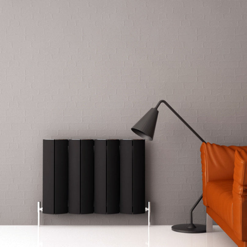 Carisa Nixie Termoarredo Orizzontale in Alluminio Design Moderno Nero 