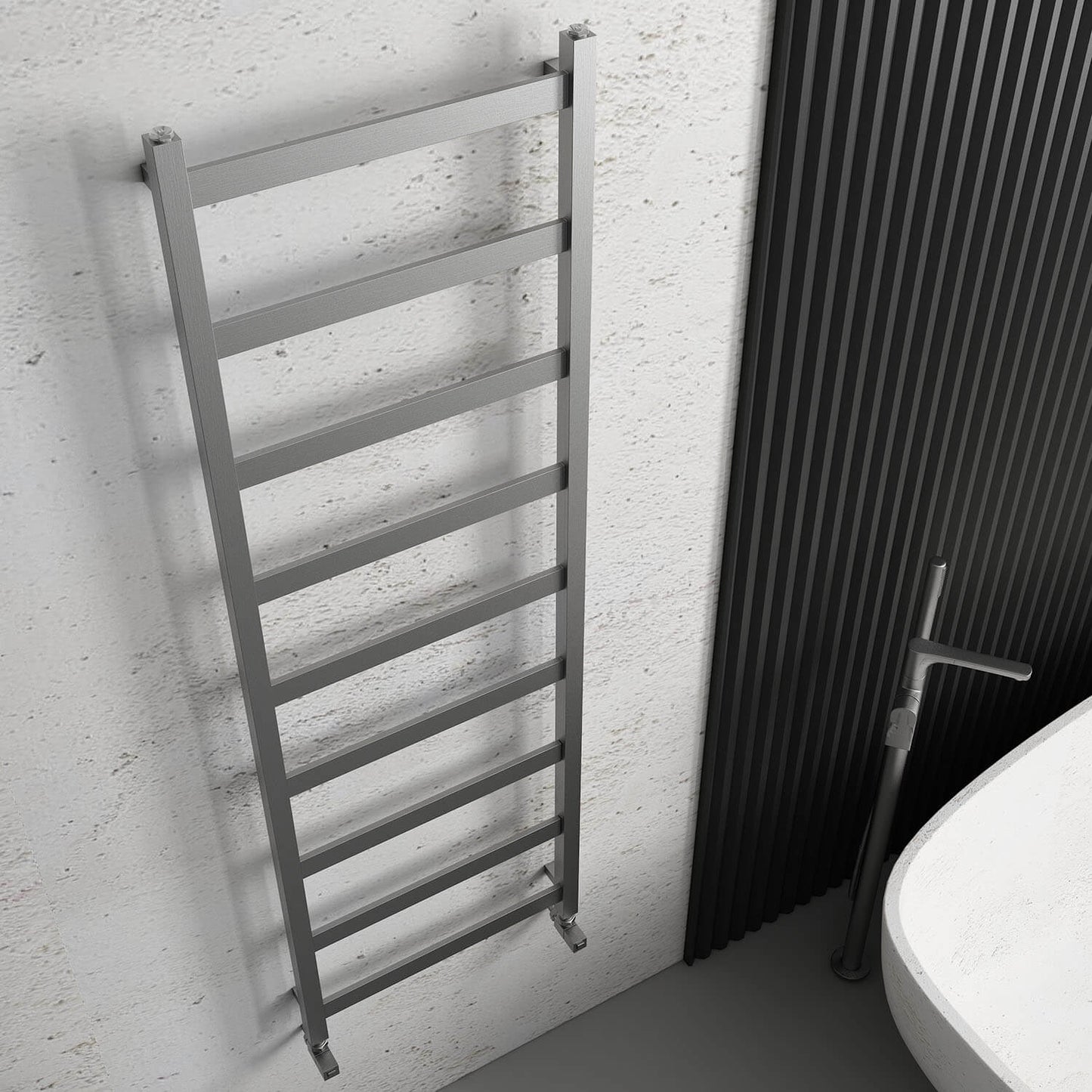 Scaldasalviette Carisa Quadrata in Acciaio Inox dal Design Moderno Satinato Lucido 