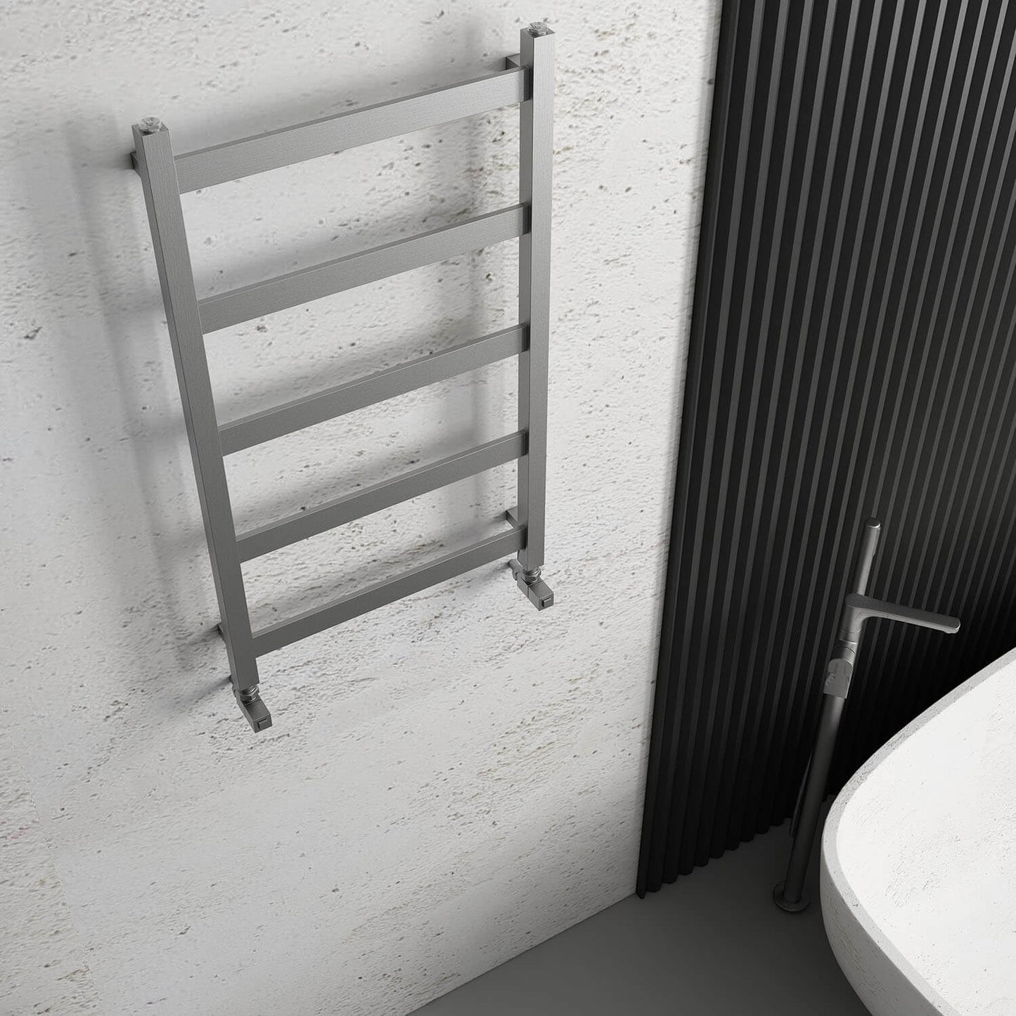 Scaldasalviette Carisa Quadrata in Acciaio Inox dal Design Moderno Satinato Lucido 