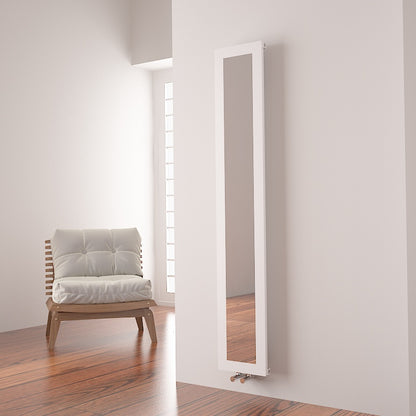 Carisa Quadro Termoarredo Verticale in Alluminio Design Moderno Bianco 