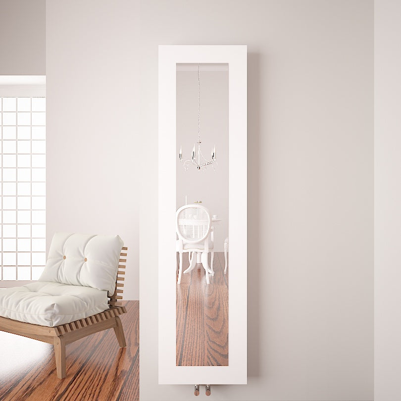 Carisa Quadro Termoarredo Verticale in Alluminio Design Moderno Bianco 