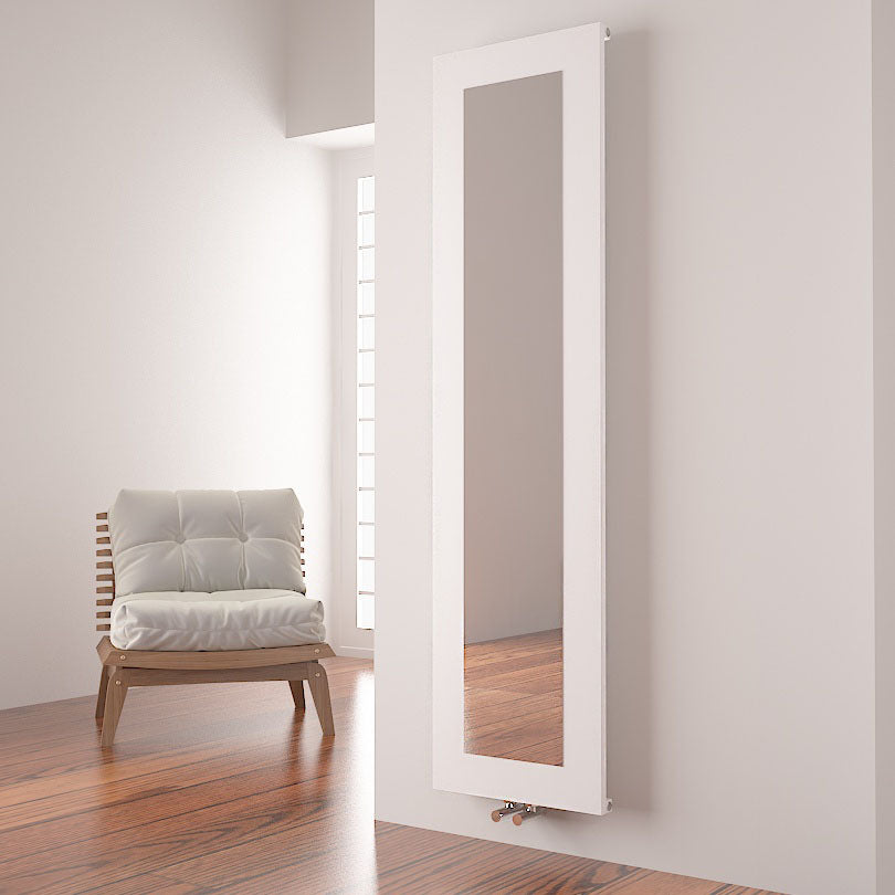 Carisa Quadro Termoarredo Verticale in Alluminio Design Moderno Bianco 