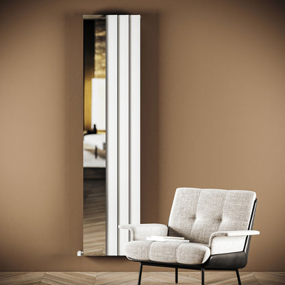 Carisa Step Mirror Termoarredo Verticale in Alluminio Design Moderno Bianco 