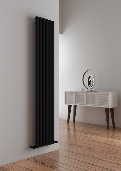 Carisa Tallis Termoarredo Verticale in Alluminio Design Moderno Nero 