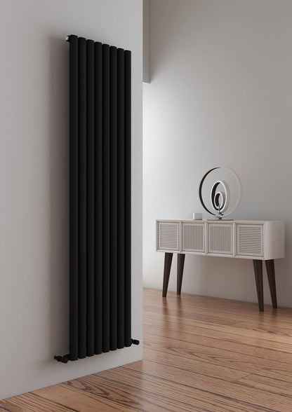 Carisa Tallis Termoarredo Verticale in Alluminio Design Moderno Nero 