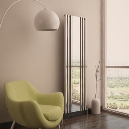 Carisa Tallis Specchio Termoarredo Verticale in Alluminio Design Moderno Anodizzato Lucido 