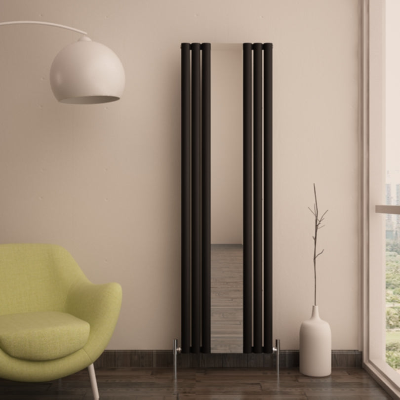 Carisa Tallis Specchio Termoarredo Verticale in Alluminio Design Moderno Nero 