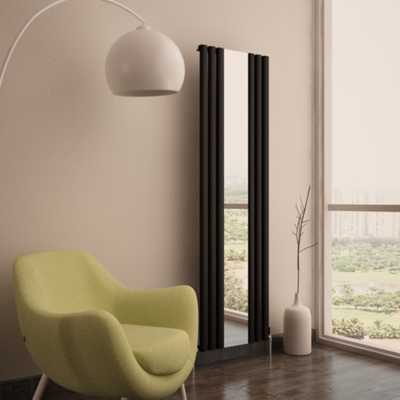 Carisa Tallis Specchio Termoarredo Verticale in Alluminio Design Moderno Nero 