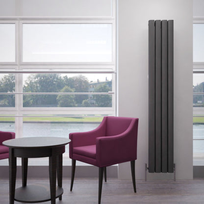 Carisa Vesta Termoarredo Verticale in Alluminio Design Moderno Grigio Scuro 