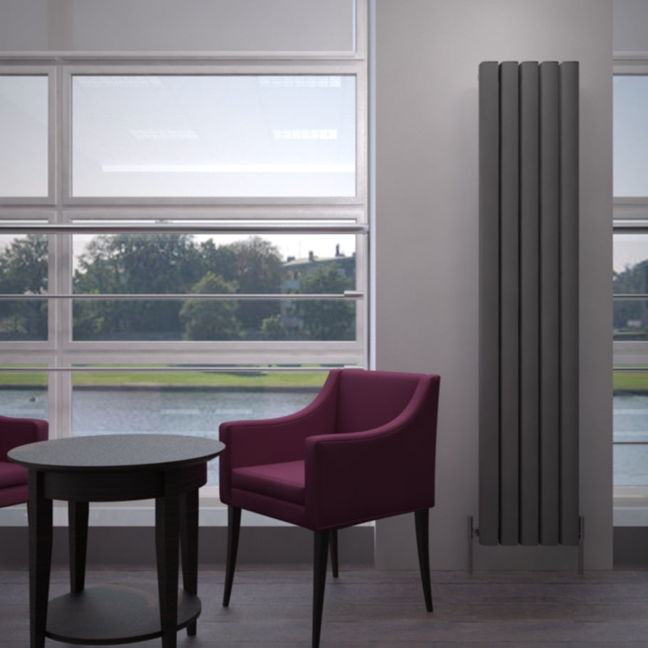 Carisa Vesta Termoarredo Verticale in Alluminio Design Moderno Grigio Scuro 