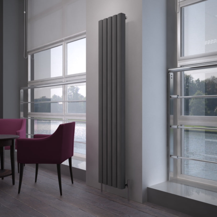 Carisa Vesta Termoarredo Verticale in Alluminio Design Moderno Grigio Scuro 