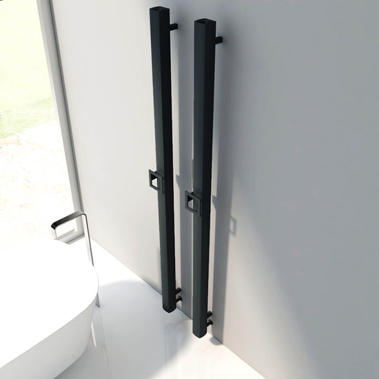 Portasciugamani Elettrico Singolo Carisa Vesta Design Moderno Nero 
