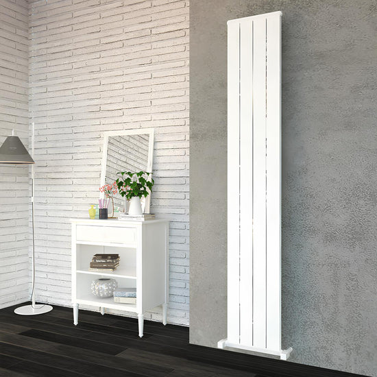 Radiatore verticale in alluminio Carisa Elite Design Moderno Bianco Lucido 