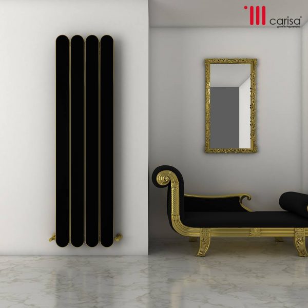 Carisa Magico Termoarredo Verticale in Alluminio Design Moderno Nero 