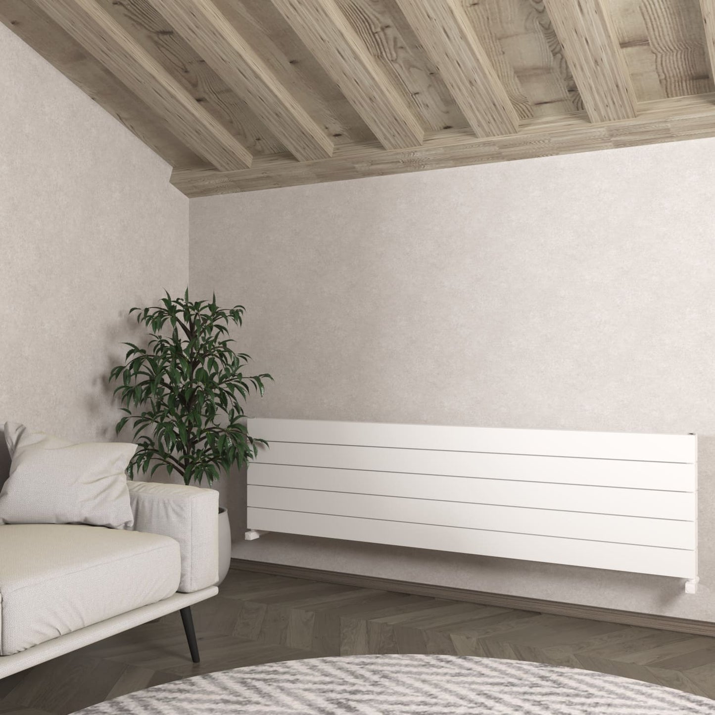 Carisa Nemo Xl Termoarredo Orizzontale in Alluminio Design Moderno Bianco 