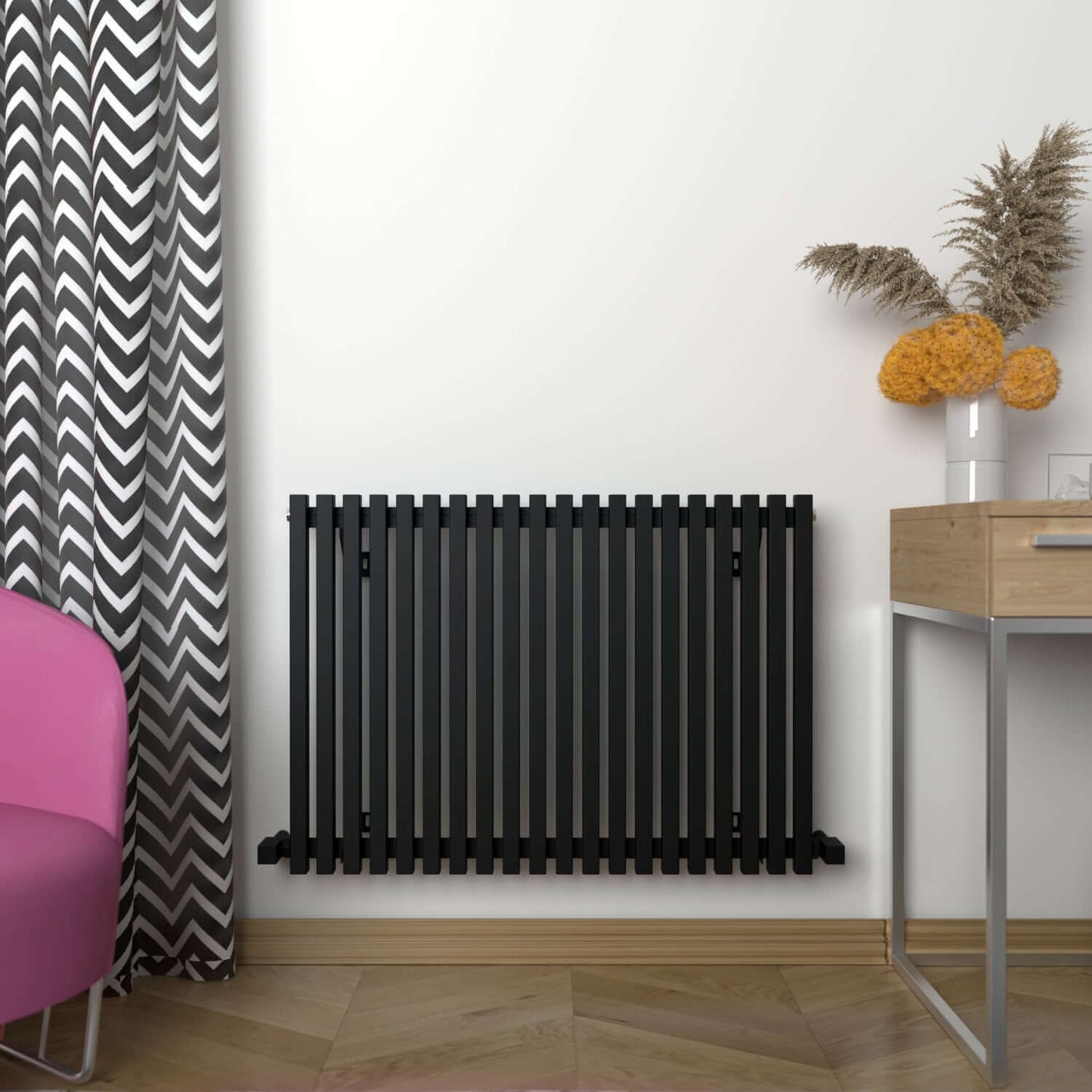 Carisa Sophia Termoarredo Orizzontale in Alluminio Design Moderno Nero 