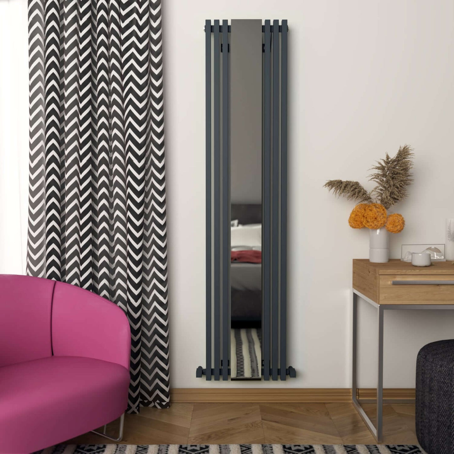 Carisa Sophia Specchio Termoarredo Verticale in Alluminio Design Moderno Antracite 