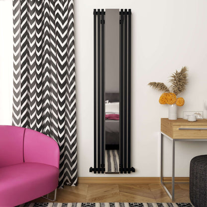 Carisa Sophia Specchio Termoarredo Verticale in Alluminio Design Moderno Nero