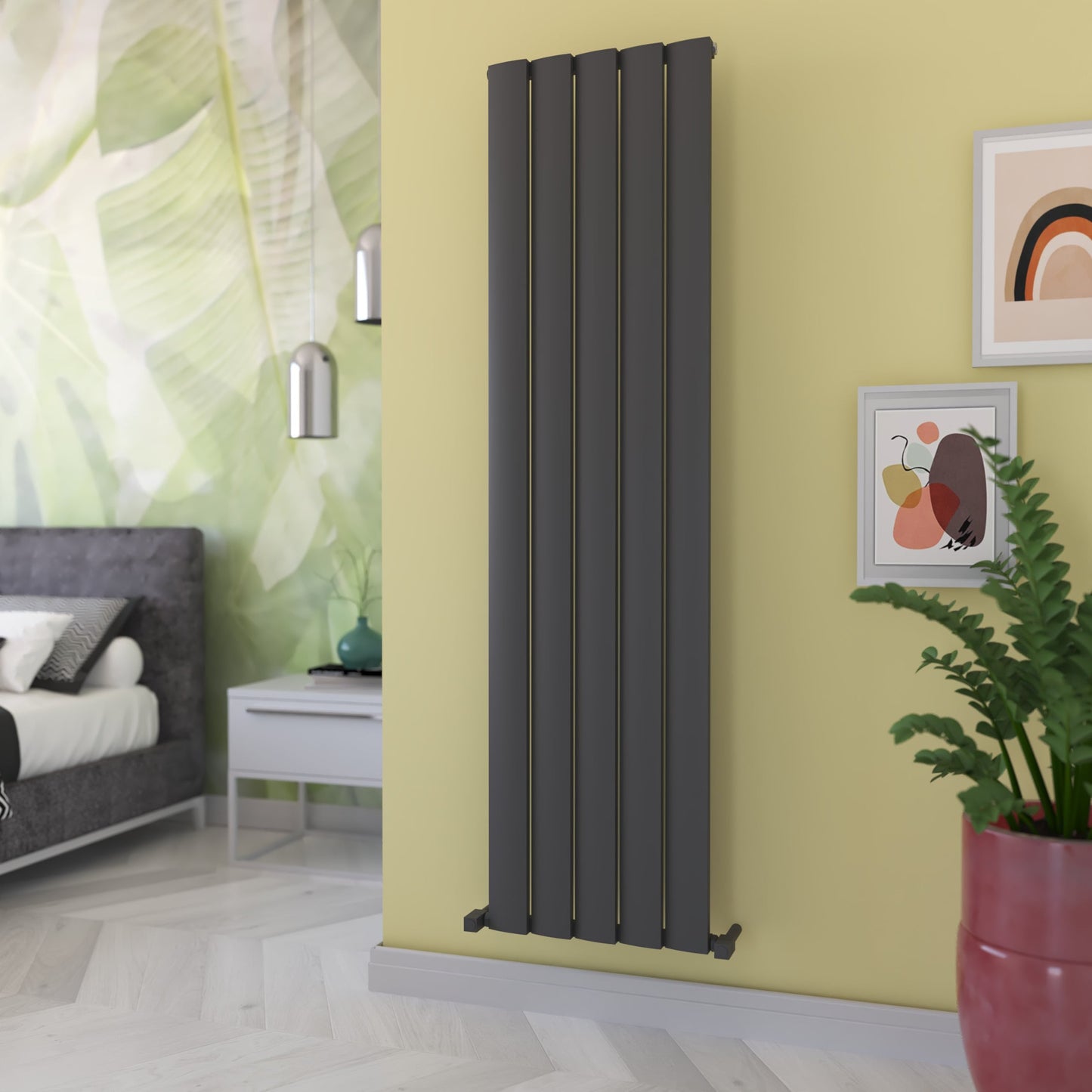 Carisa Step Termoarredo Verticale in Alluminio Design Moderno Grigio Scuro 